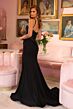 Ava Presley 40036 Drape Skirt Beaded Corset Bodice Dress