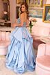 Ava Presley 40054 Beaded Bodice Flounce Skirt Strappy Dress