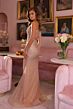 Ava Presley 40058 Side Cutout Embellished One-Shoulder Dress
