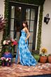 Ava Presley 40060 Beaded Plunging Neck Floral A-Line Dress
