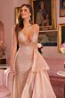 Ava Presley 40064 Plunging Halter Neck Side Drape Dress