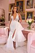 Ava Presley 40064 Plunging Halter Neck Side Drape Dress