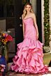 Ava Presley 40068 Pleated Bodice Ruffle Mermaid Skirt Dress