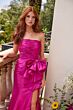 Ava Presley 40072 Strapless Ruched Bodice Front Bow Dress