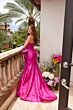 Ava Presley 40072 Strapless Ruched Bodice Front Bow Dress