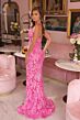 Ava Presley 40075 Sequin Plunging Halter Neck Dress
