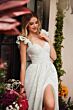 Ava Presley 40095 A-Line Brocade Ruffle Strap Dress