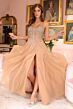 Ava Presley 40113 Strappy Back Beaded Illusion Corset Dress