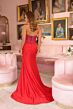 Ava Presley 40114 High Slit Plunging Halter Neck Dress