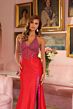 Ava Presley 40114 High Slit Plunging Halter Neck Dress