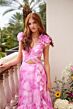 Ava Presley 40117 Ruffle Shoulder Cutout Bodice A-Line Dress