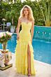 Ava Presley 40118 Ruched Bodice Ruffle Skirt Chiffon Dress