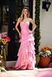 Ava Presley 40118 Ruched Bodice Ruffle Skirt Chiffon Dress
