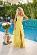 Ava Presley 40118 Ruched Bodice Ruffle Skirt Chiffon Dress