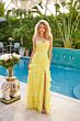 Ava Presley 40118 Ruched Bodice Ruffle Skirt Chiffon Dress