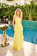 Ava Presley 40118 Ruched Bodice Ruffle Skirt Chiffon Dress