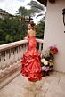 Ava Presley 40119 Ruffle Mermaid Skirt Pleated Stripe Dress
