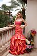 Ava Presley 40119 Ruffle Mermaid Skirt Pleated Stripe Dress