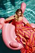 Ava Presley 40119 Ruffle Mermaid Skirt Pleated Stripe Dress