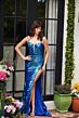 Ava Presley 40123 Side Slit Plunging Neck Sequin Dress