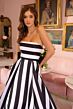 Ava Presley 40126 Back Bow Stripe Strapless Dress