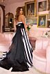 Ava Presley 40126 Back Bow Stripe Strapless Dress