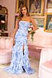 Ava Presley 40144 Ruffle Skirt Ruched Chiffon Dress