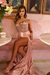 Ava Presley 40145 High Slit Beaded Corset Bodice Dress