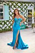 Ava Presley 40145 High Slit Beaded Corset Bodice Dress