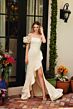 Ava Presley 40146 Ruffle Slit One-Shoulder Brocade Dress