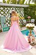 Ava Presley 40523 Beaded Neck Pleated Bodice Overskirt Dress