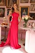 Ava Presley 47002 Asymmetric Neck Illusion Side Bow Dress