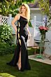 Ava Presley 47002 Asymmetric Neck Illusion Side Bow Dress