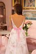 Ava Presley 47013 Plunging Neck A-Line Ruffle Hem Dress