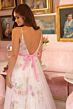 Ava Presley 47013 Plunging Neck A-Line Ruffle Hem Dress
