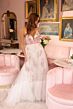 Ava Presley 47013 Plunging Neck A-Line Ruffle Hem Dress