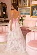 Ava Presley 47013 Plunging Neck A-Line Ruffle Hem Dress