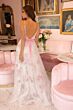 Ava Presley 47013 Plunging Neck A-Line Ruffle Hem Dress