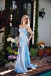 Ava Presley 47030 Lace-Up Back Cowl Neck Satin Dress