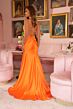 Ava Presley 47030 Lace-Up Back Cowl Neck Satin Dress