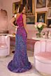 Ava Presley 47039 One-Shoulder Beaded Cutout Dress