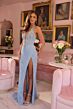 Ava Presley 47049 Plunging Halter Neck Beaded Dress
