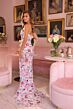 Ava Presley 47051 Scallop Train Plunging Neck Floral Beaded Dress