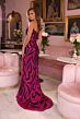 Ava Presley 47054 Plunging Neck High Slit Sequin Dress