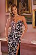 Ava Presley 47056 Side Slit Plunging Neck Beaded Dress