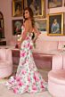 Ava Presley 77208 Scoop Back High Slit Floral Dress