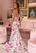 Ava Presley 77208 Scoop Back High Slit Floral Dress