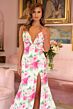 Ava Presley 77208 Scoop Back High Slit Floral Dress