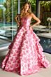Ava Presley 26412 Tiered Skirt Strapless Jacquard Dress