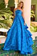 Ava Presley 26412 Tiered Skirt Strapless Jacquard Dress
